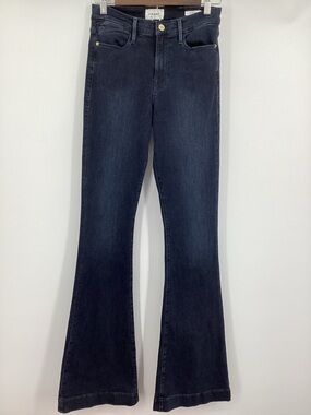 Frame Denim Le High Flare Dark Wash Flare Jeans